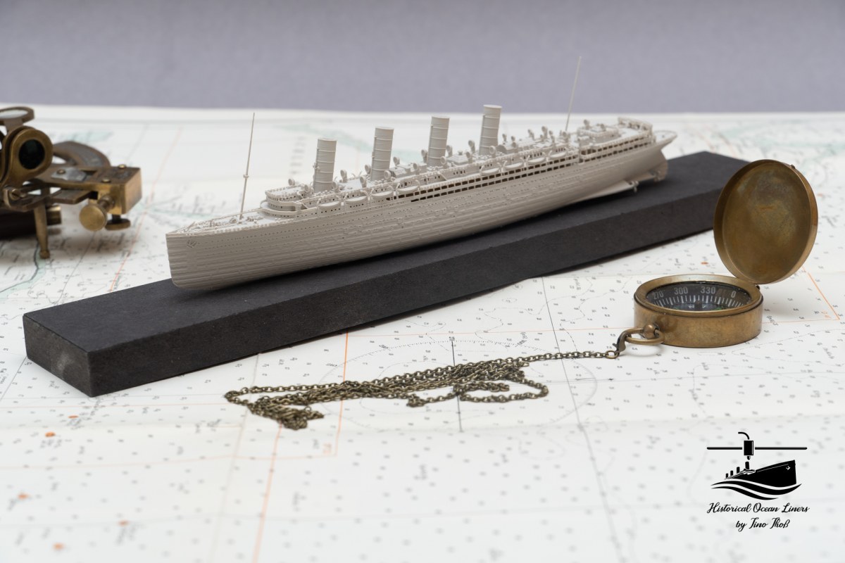 RMS Mauretania – 3D model render